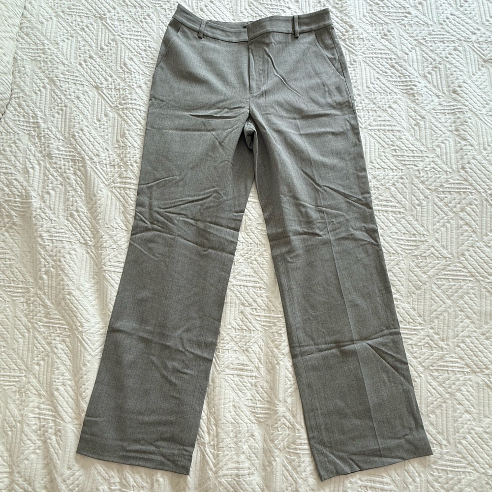 Women’s Gray Dress Pants – Classic Straight Leg with Slight Flare
